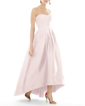 Strapless Sweetheart High-Low Sateen Gown