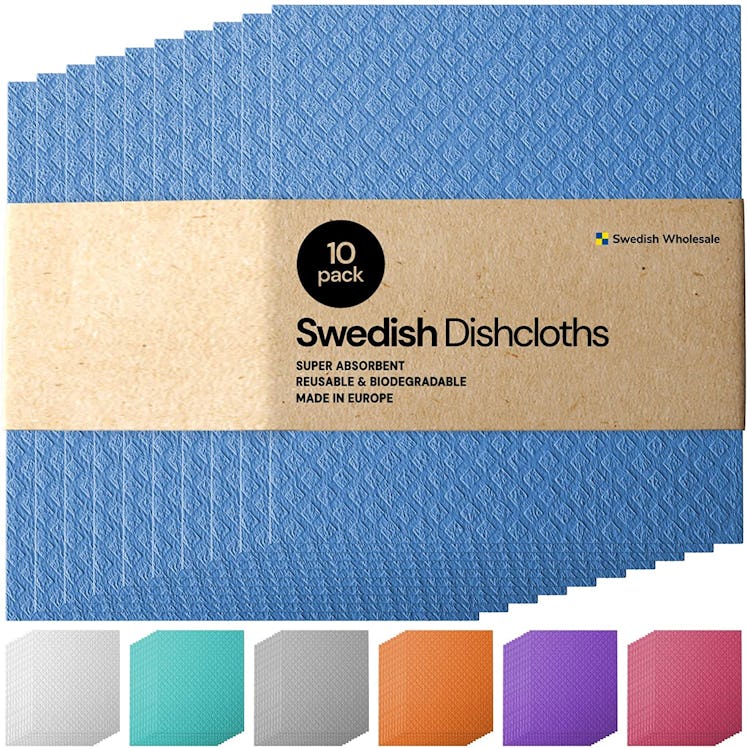 Swedish Dishcloth Cellulose Sponge Cloths (10-Pack)