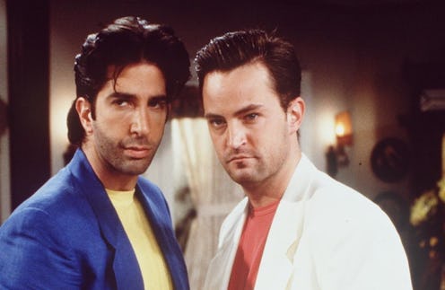 David Schwimmer and Matthew Perry in the "Friends" episode titled "The One with the Thanksgiving Fla...