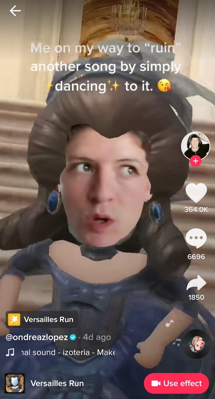 One of the best Versailles Run TikTok filter memes jokes about being a bad dancer.