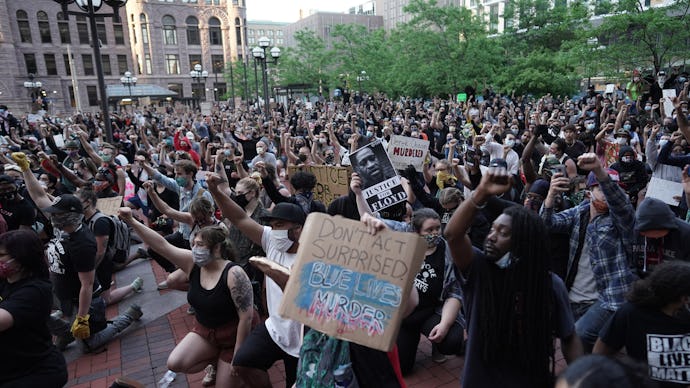 People protesting after George Floyd's murder