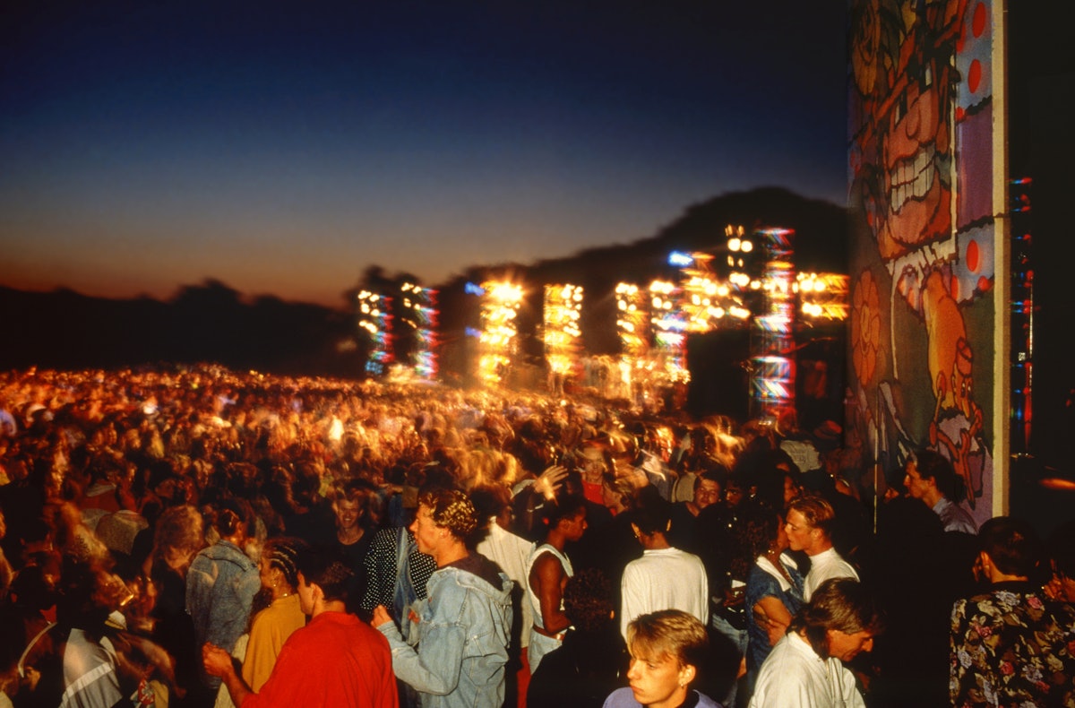 A rave in East Grinstead, England, 1989.