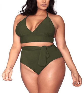 Sovoyontee Plus-Size High-Waisted Swimsuit