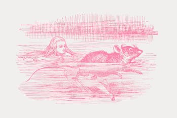 alice in wonderland mouse swimming