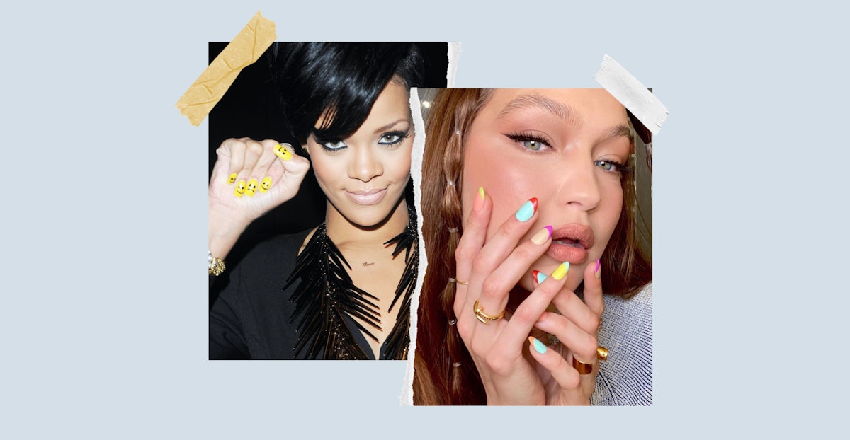 Rihanna and Gigi Hadid are the queens of cool nail art.