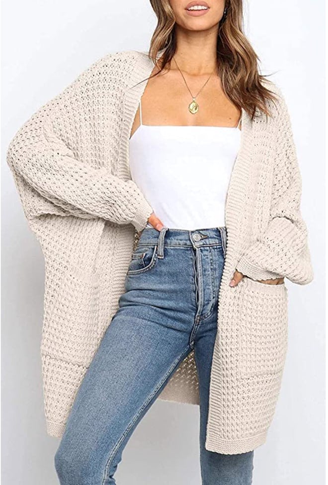 YIBOCK Chunky Knit Cardigan Sweater 