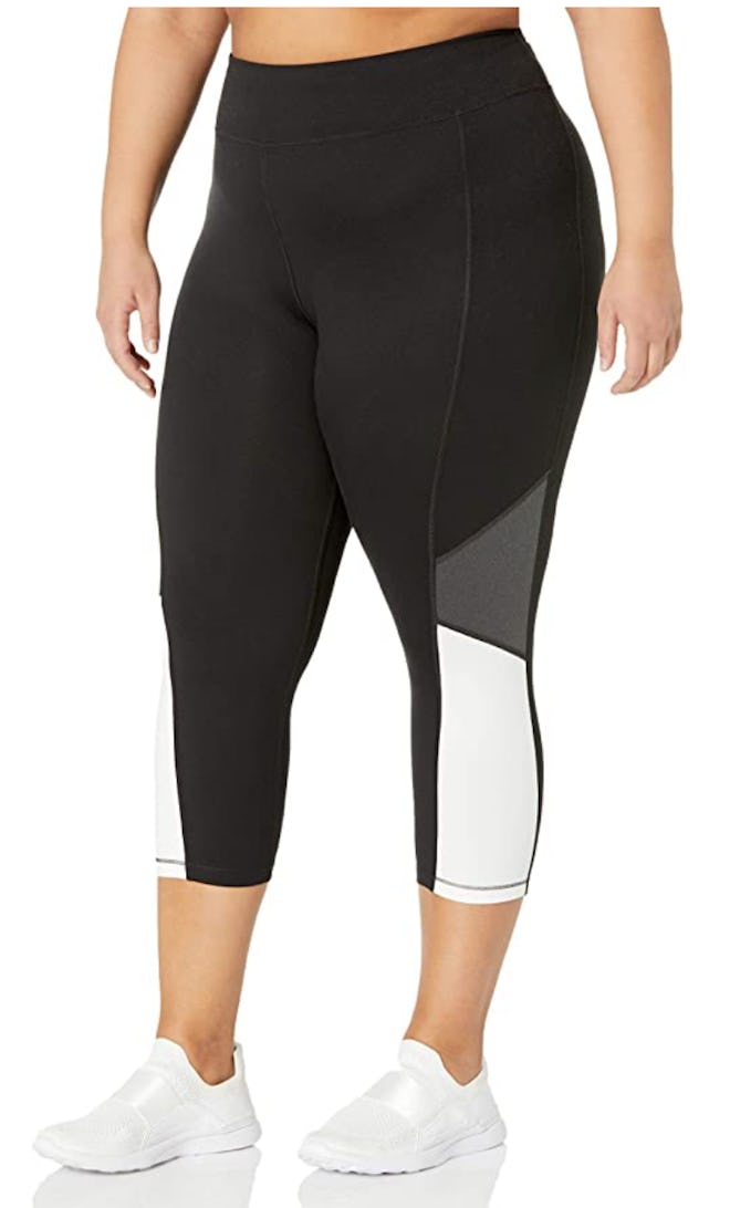 JUST MY SIZE Plus Size Active Pieced Stretch Capri