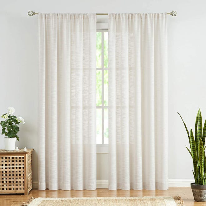 Fmfunctex Sheer Linen Curtains