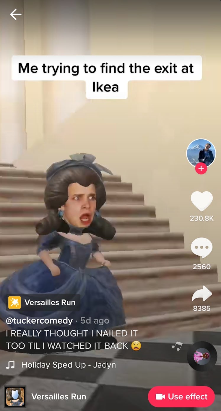 One of the best Versailles Run TikTok filter memes jokes about finding IKEA's exit.