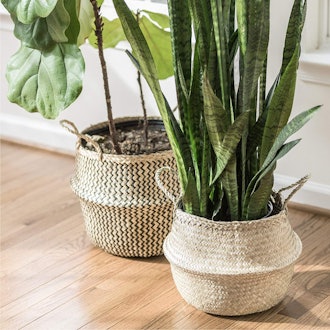 Sona Home Seagrass Basket With Handles