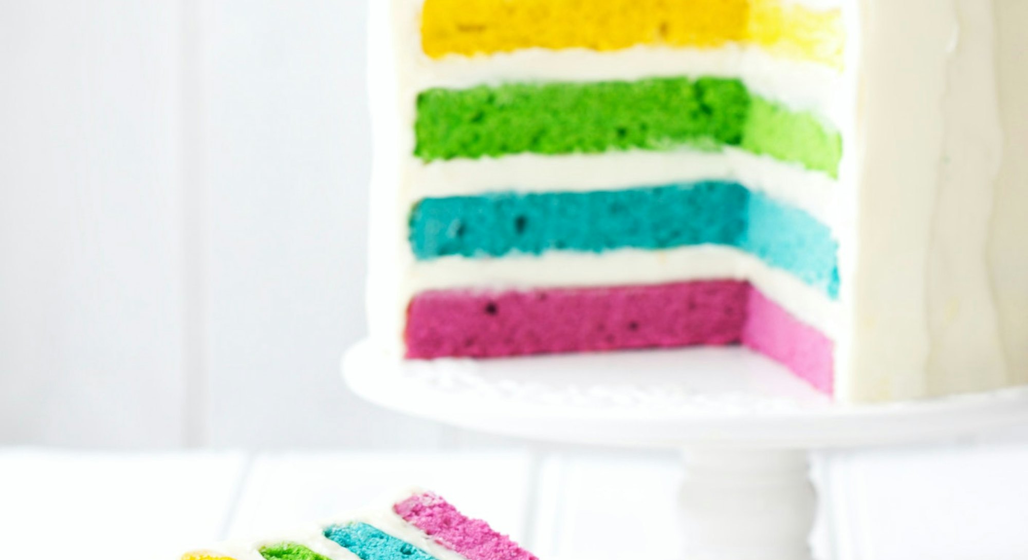 layered rainbow cake 