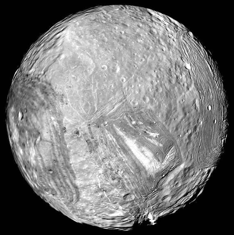 miranda as taken by nasa jpl voyager 2 in 1986