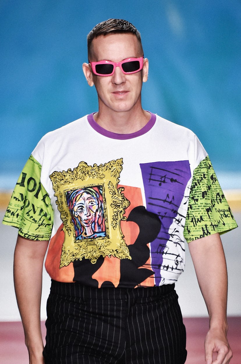 Jeremy Scott wearing pink sunglasses