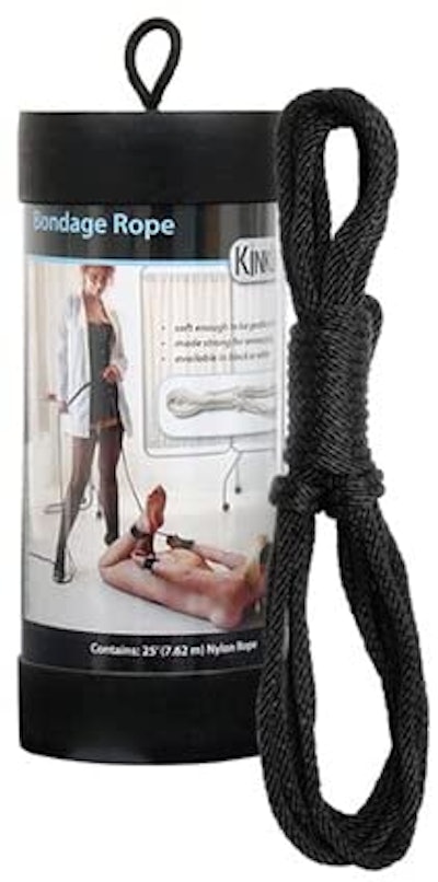 KinkLab Bondage Rope, 25', Black