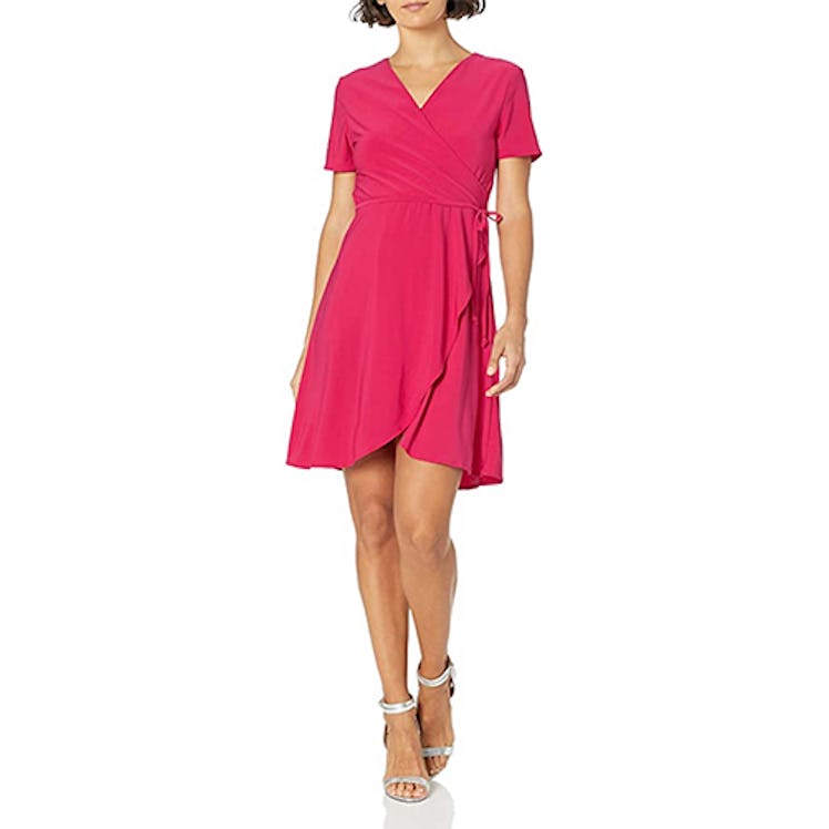 Star Vixen Petite Short Sleeve Wrap Dress