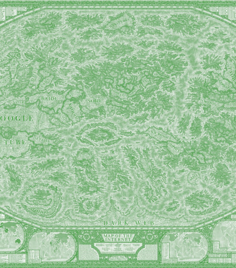 World map of the internet by Martin Vargic. Data visualization. Art. Data viz. Graphic design. Carto...