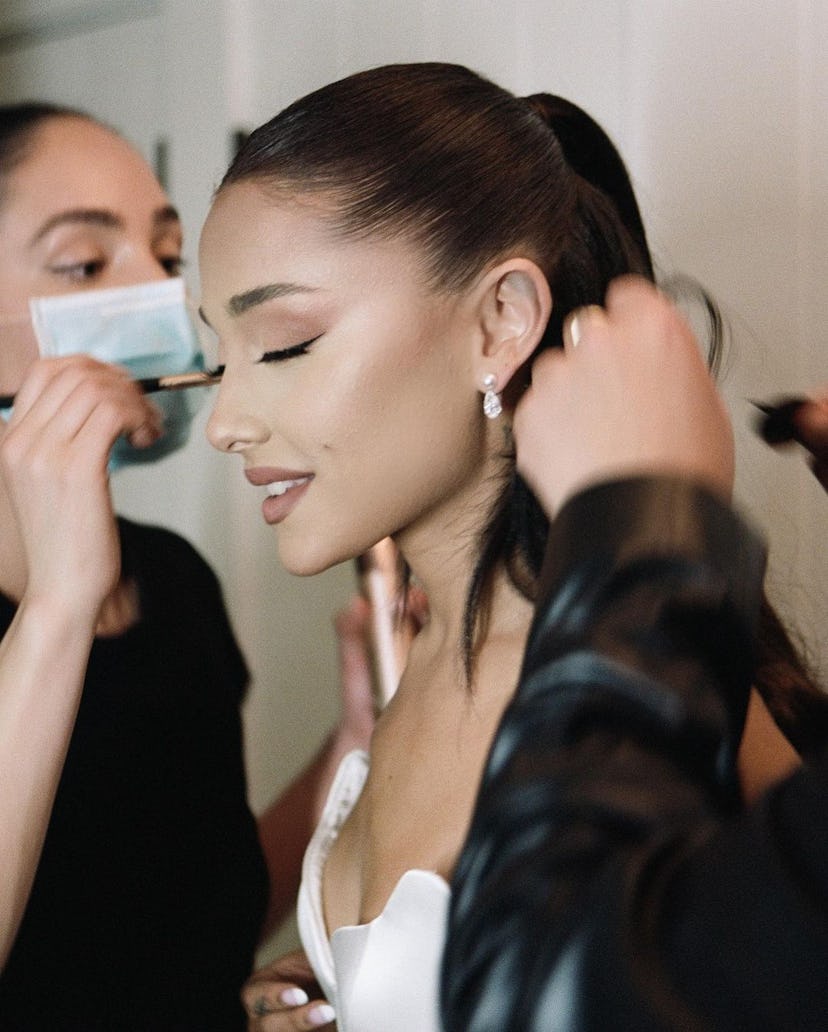 Ariana Grande wedding hair and makeup
