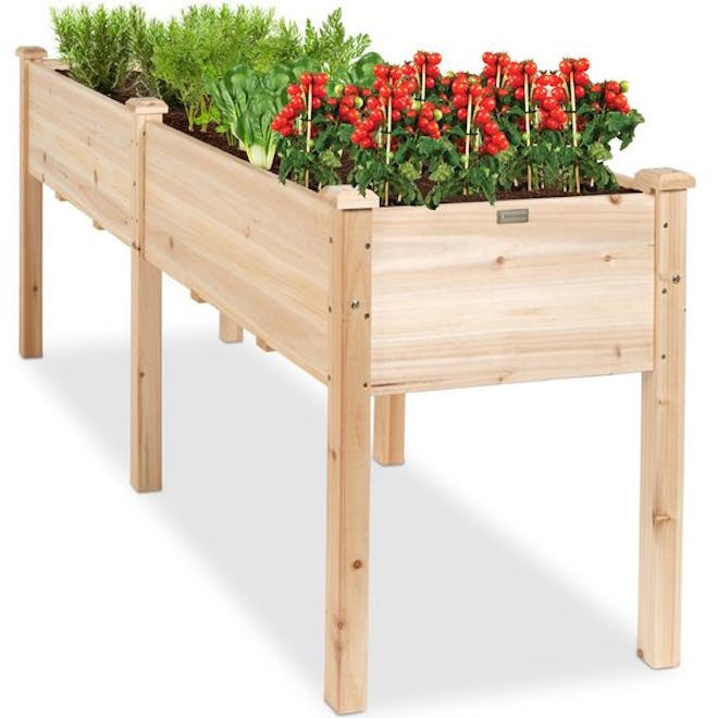 Best Choice Products 72x24x30in Raised Garden Bed, Elevated Wood Planter Box Stand for Backyard, Pat...