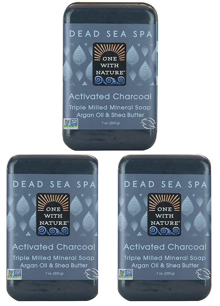 One With Nature Dead Sea Spa Activated Charcoal Soap (3-Pack) 