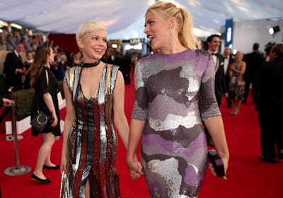 Best friends Michelle Williams and Busy Philipps attend the 23rd Annual Screen Actors Guild Awards t...