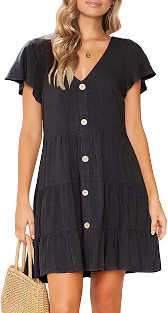 MITILLY Women's Sleeveless Button Down Dress