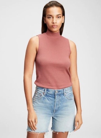 Sleeveless Mockneck Top