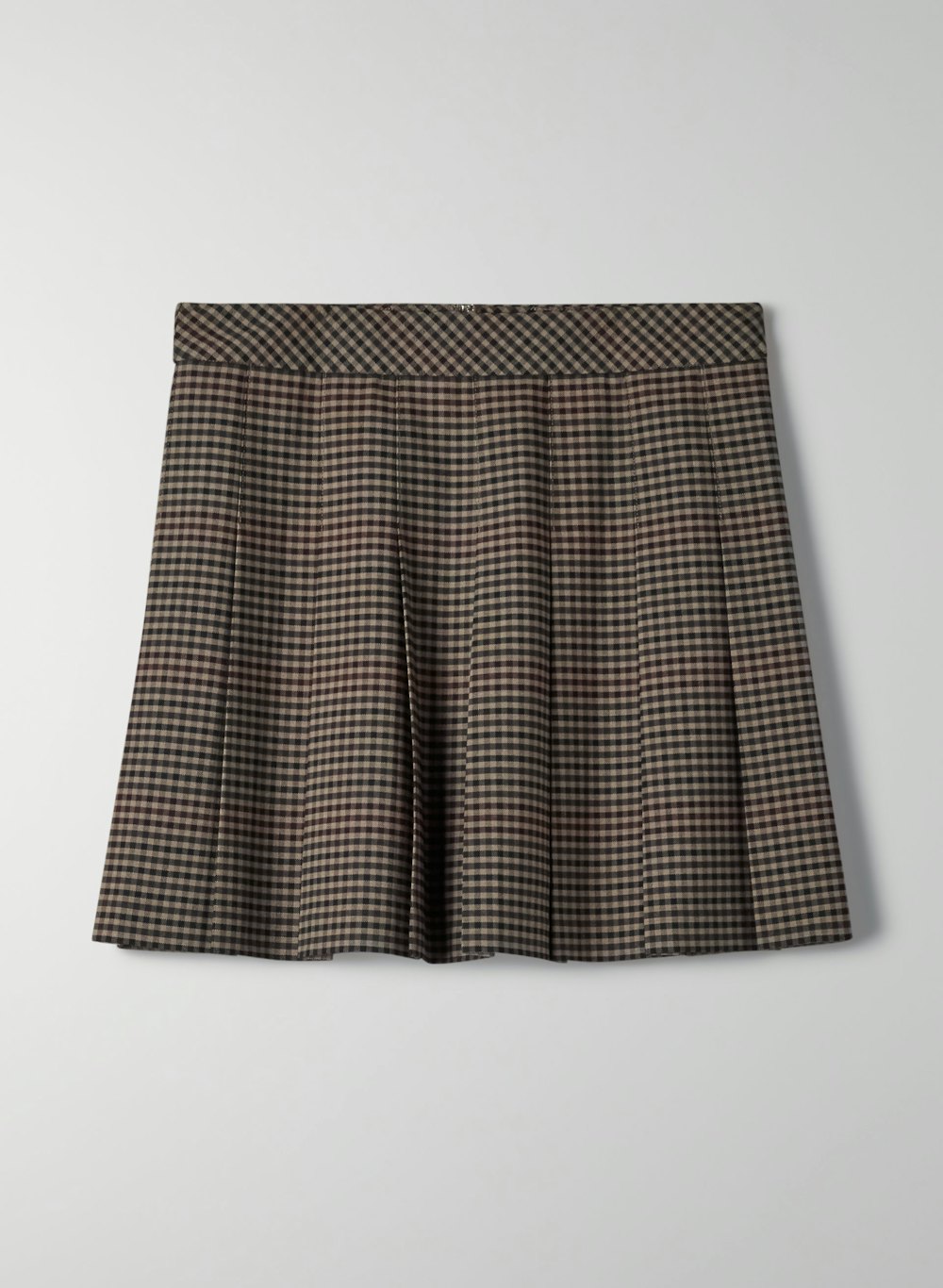 Sunday Best Olive Mini 15" Skirt in Dark Moss Bramble Check