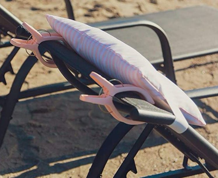 Beach Go’ers Beach Chair Pillow and Towel Clips Set