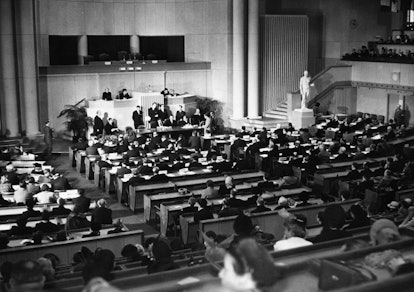 Chamber during the signing of the Geneva Conventions in Lausanne, Switzerland
