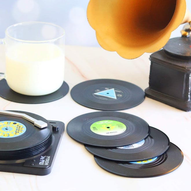 DuoMuo Retro Vinyl Record Coasters (Set Of 6)