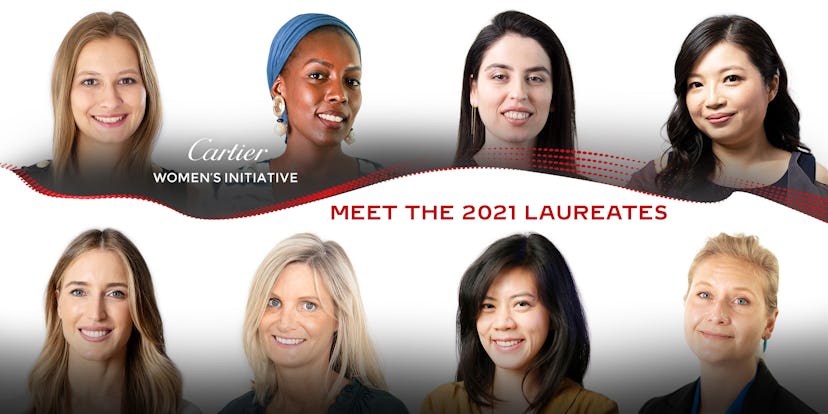 The eight laureates of the 2021  Cartier Women's Initiative.