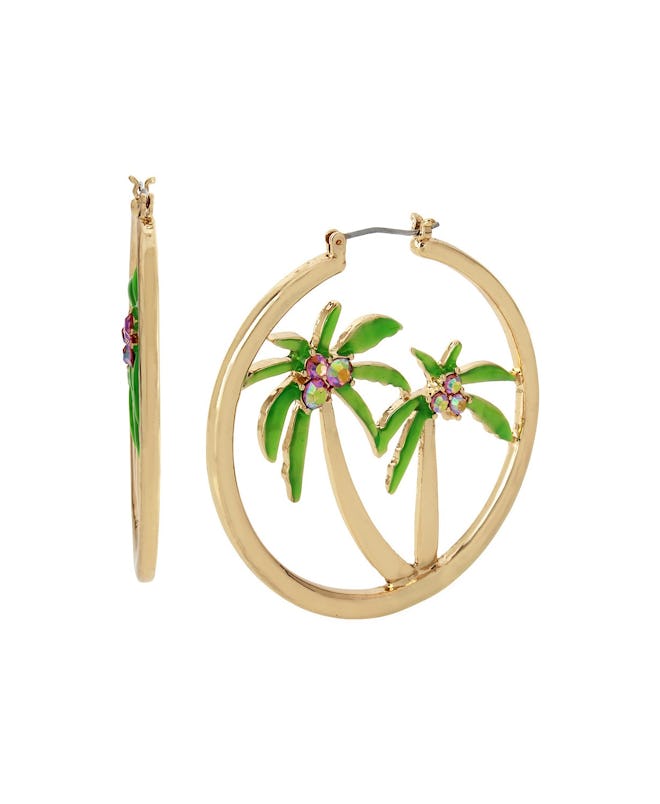 Palm Tree Hoop Earrings