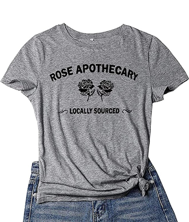 KAPUCTW Printed Rose Apothecary Graphic Tee