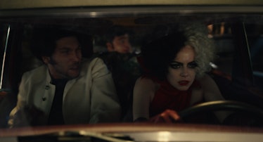 Emma Stone stars as the titular anti-heroine of 'Cruella,' while Joel Fry and Paul Walter Hauser pla...