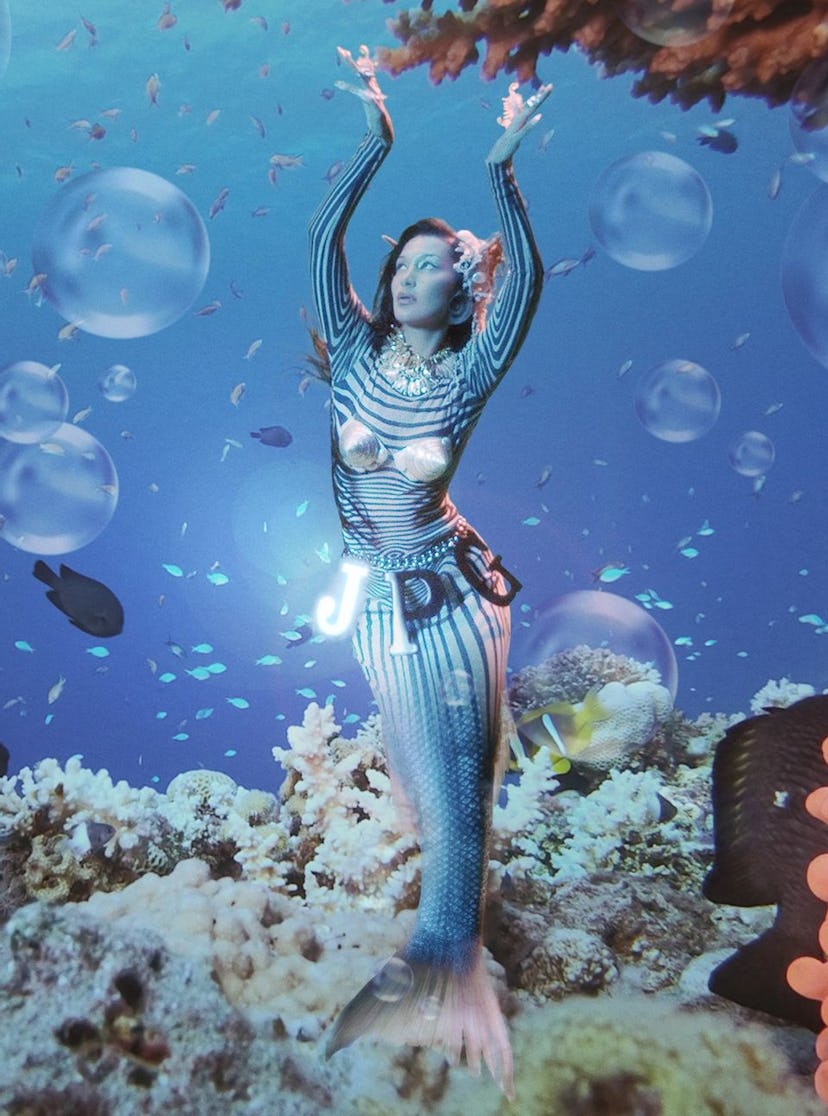 Bella Hadid as a mermaid