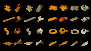 flat-packed pasta shapes chart