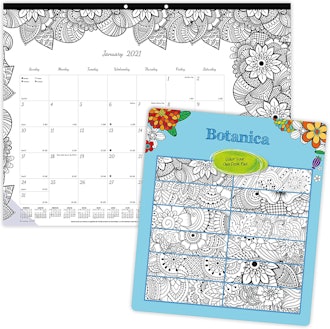 Blueline 2021 DoodlePlan Monthly Coloring Desk Pad