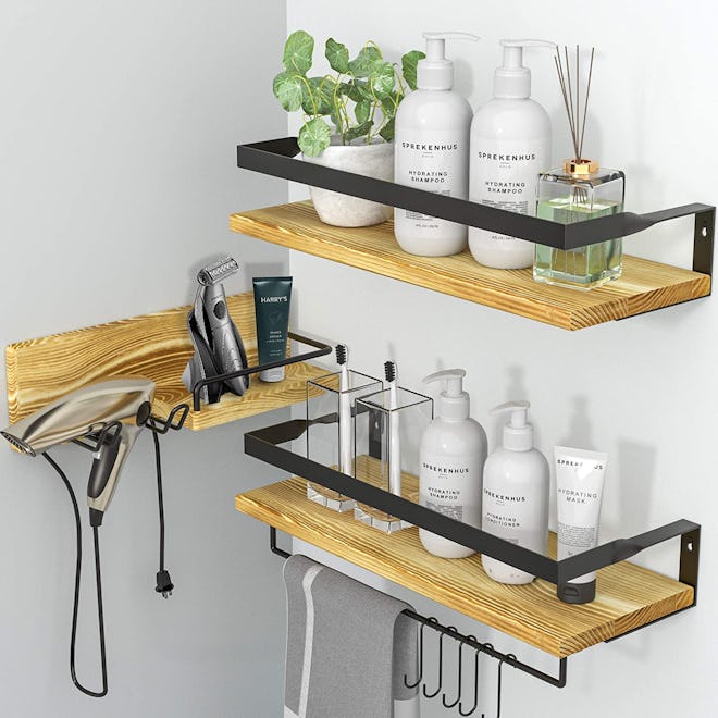LYNNC 3-in-1 Rustic Floating Shelves