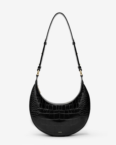 JW Pei Carly Saddle Bag in Black Croc