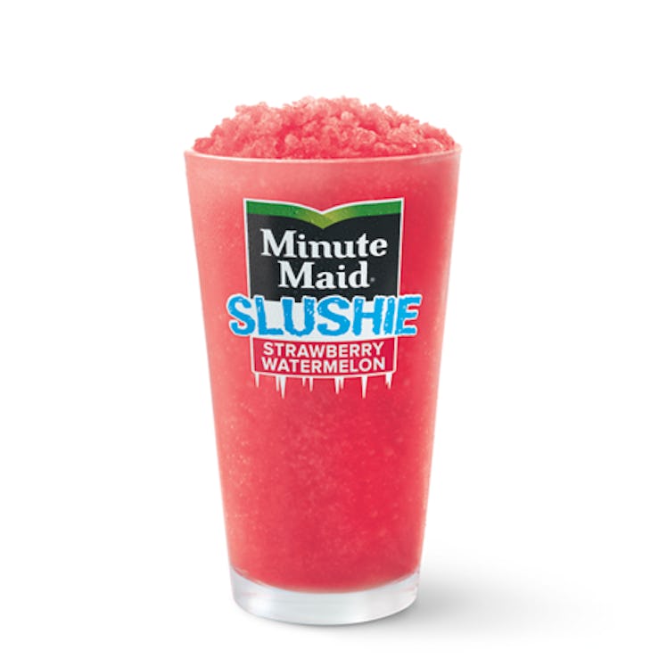 McDonald's Minute Maid Strawberry Watermelon Slushie is available for a limited time.