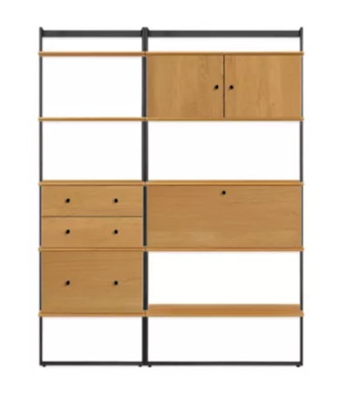 Beam Bookcase Wall Unit With Desk
