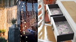 A two-part collage of the Merriton Scented Drawer Liners, and the Twinkle Star LED Window Curtain Li...