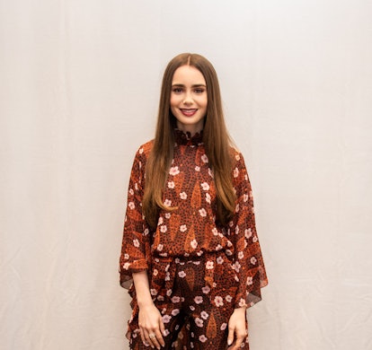 Lily Collins at the 'Tolkien' Press Conference at the Four Seasons Hotel on April 22, 2019.