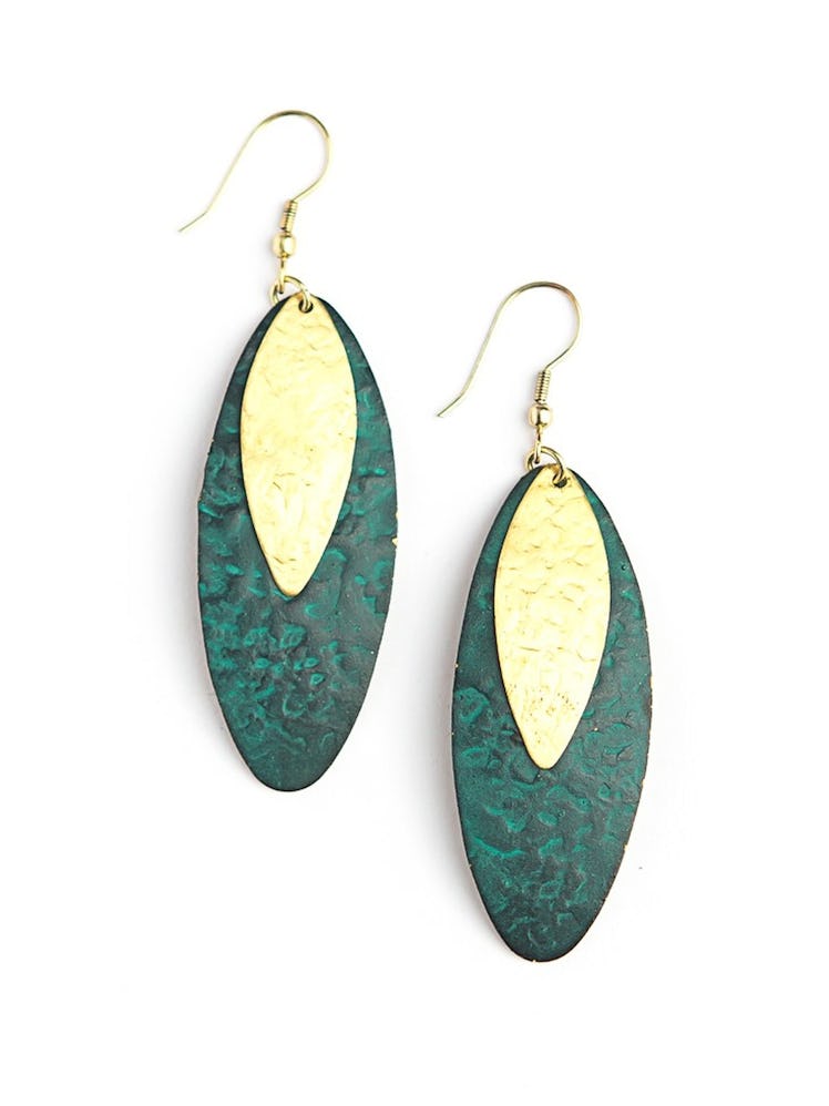 Oblong Leaf Earrings