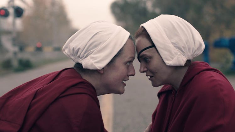 Elisabeth Moss and Madeline Brewer in The Handmaid's Tale