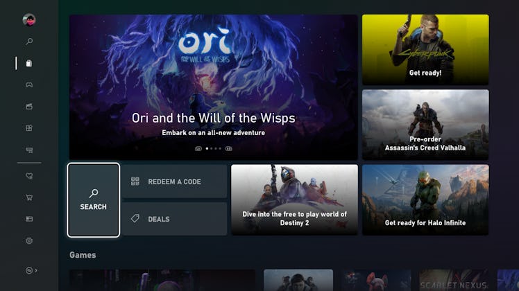 Xbox Store Ori, Cyberpunk, Assassin's Creed Valhalla, Destiny 2, and Halo Infinite featured