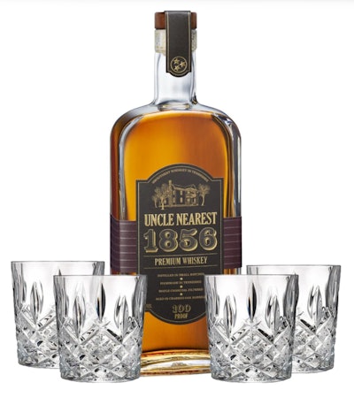 Uncle Nearest 1856 Premium Aged Whiskey Set With 4 Glasses