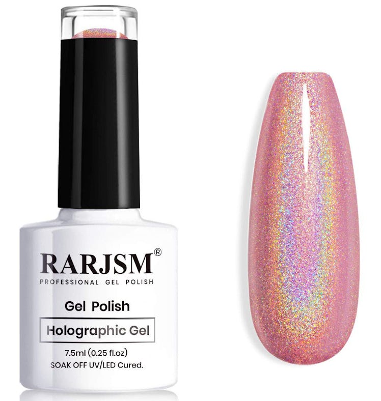 RARJSM Holographic Gel Nail Polish, Rose Gold