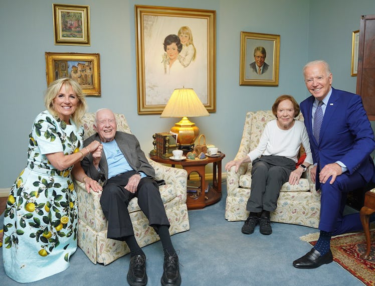 The Bidens and the Carters looking big and small
