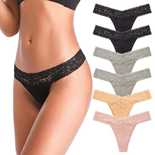 Annyison No Show Lace Thongs For Women 